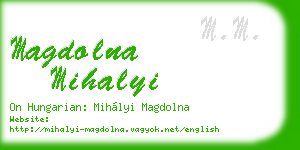 magdolna mihalyi business card